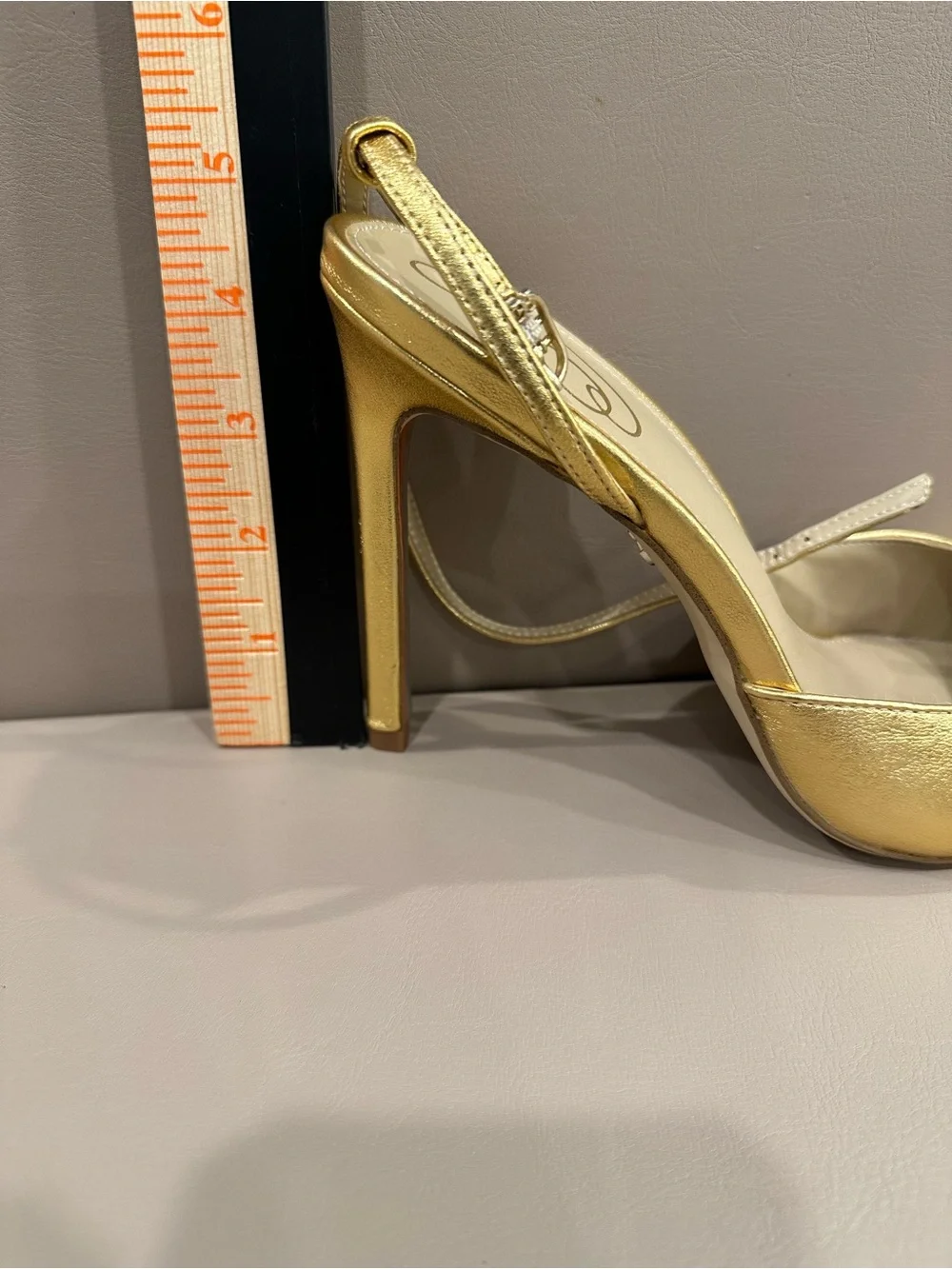Sam Edelman Metallic Gold Pointed-Toe Slingback Heels